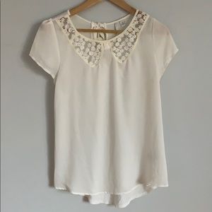 LC Lauren Conrad Cream Blouse Size Medium